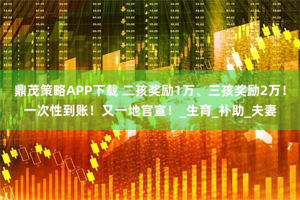 鼎茂策略APP下载 二孩奖励1万、三孩奖励2万！一次性到账！又一地官宣！_生育_补助_夫妻